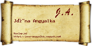 Jóna Angyalka névjegykártya